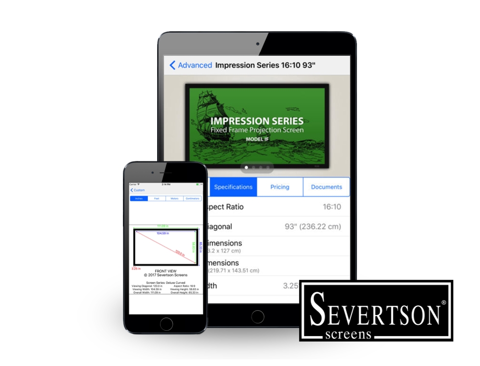 Severtson Screens' new Home Theater app allows dealers to quickly find the right screen for any installation, right from their phone or tablet.