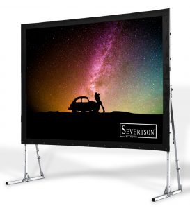 Severtson Screens' Giant QuickFold screens are perfect for any situation where a portable, cinema-sized screen is needed.