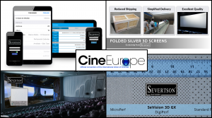 Severtson Screens will feature multiple technologies at CineEurope 2018, including the updated Price Estimator app, now supporting Spanish and Portuguese, folded silver 3D screens, SAT-4K for cinema, Digi-Perf screens, and Giant QuickFold screens, among others.